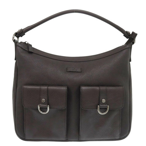 Gucci 293581 One Shoulder Bag Leather Dark Brown Handbag 1175 Used