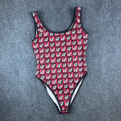 Dyme Lyfe Georgia Bulldogs Football NCAA Swimsuit Womens L Red Black Checkered