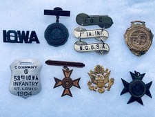 Group Iowa National Guard Badges Insignia Circa 1904