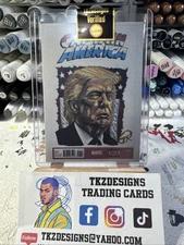 ReElection Edition President Donald Trump Sketch Card Print#/8 Signed By Artist
