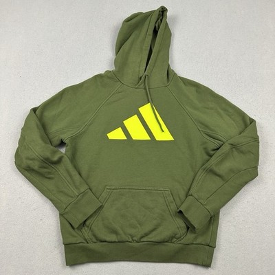 Adidas Hoodie Men Small Green Solid Combat Sports Community Pullover Trefoil S