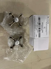 Signature Hardware SH412556 Large Metal and Porcelain Cross Handles - Pair of 2