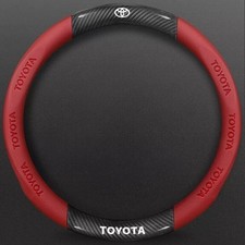 New 15 Steering Wheel Cover Genuine Leather For Red Leather Us Stock