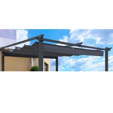 Pergola Shade Canopy Top Cover for 10X10Ft Outdoor Gazebo Deck Porch Retractable