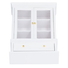 1:12 Puppenhaus Miniatur Holz Bücherregal Schöne Dreistöckige Vitrine