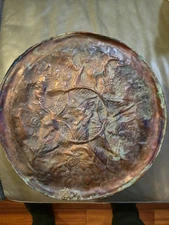 Antique Hand Hammered Ornate Copper Pot/Cauldron /Bowl Rare Find Patina