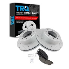 TRQ Front Performance Brake Pad Rotor Kit Ceramic Premium G-Coated Compatib...