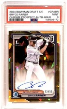 2024 Bowman Draft Sapphire Gold Refractor 13/50 Bryce Rainer Auto PSA 9 TS8