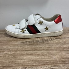 Gucci White Leather Ace Strap  Low Top