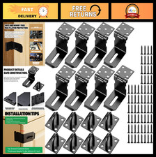 4" Stainless Steel Door Hasp Latch Matte Black Right Angle Lock for Shed, Gate