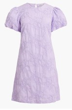 J.Crew Eyelet Puff-Sleeve Mini Dress Size 10 Purple New NWT