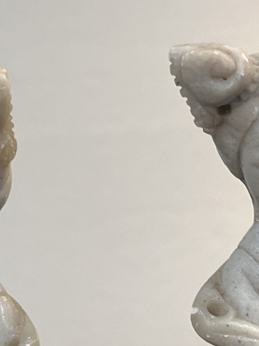 Vintage Chinese Soapstone Carvings Set Of 2 Women Figurines Asian Artisan - Picture 14 of 16
