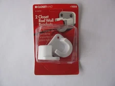 Closet Maid Brand 2 Hanging Rod Wall Bracket Supports White Plastic NO HARDWARE