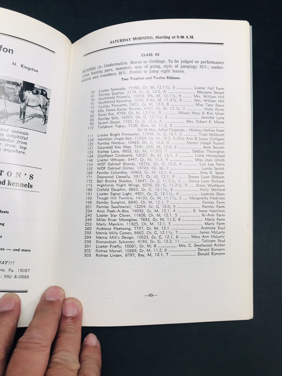 1969 10th Annual National Eastern Welsh Pony Show Horse Devon PA Catalog Program