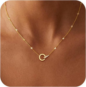 Authentic Gold Necklace for Women 14K Gold Plated Sun Pendant Necklace Dainty Gold Jewelry