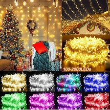 Fairy Lights Plug in 100-2000 LED  Christmas String Lights Mains Powered Outdoor