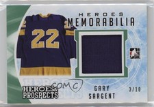 2016-17 Leaf ITG Heroes & Prospects Memorabilia Emerald 3/10 Gary Sargent k4s
