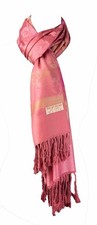 Pink Floral Pashmina Scarf Wrap  Elegant Evening Shawl Wedding Christmas