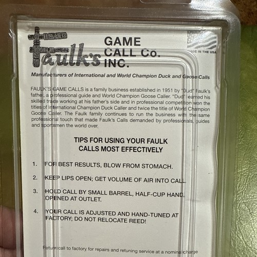 Delux Champion Duck Call 100 Wood New In Package Lake Charles Louisiana USA Made - Picture 8 of 8