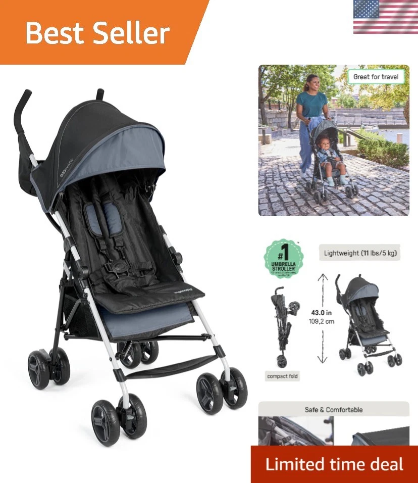 Multi-Position Recline Umbrella Stroller – Lightweight & Fun for Ages 6 +