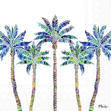 Boston International - 3-Ply 5" Cocktail Napkins - Tahiti Palm