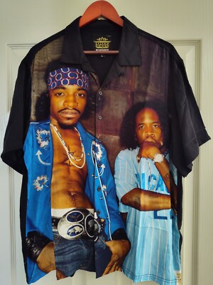 Pleasures x Outkast Kryptonite Button Down Mens Big Boi Andre 3000 Atlanta Rap L