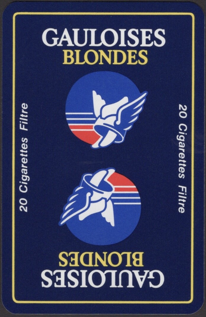 Playing Cards Single Card Old GAULOISES BLONDES CIGARETTES Advertising  Smoking A