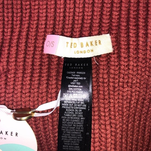 Sciarpa Ted Baker London Alnita a blocchi di colore a maglia con cavi nuova con etichetta - Foto 3 di 4