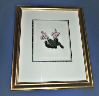 Art Colored Etching Dan Mitra CRAB CACTUS Framed & Matted, LE 23 1/2'' by 27 1/2''