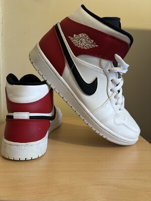 Nike Air Jordan Retro Mid Mens Size 11 Shoes Red White