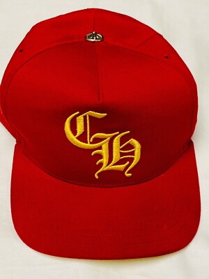 Chrome Hearts Red Hat Silver Hardware- Yellow Lining &  CH  Logo