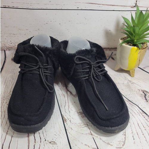 Hey Dude Britt Shoes Total Black Faux 