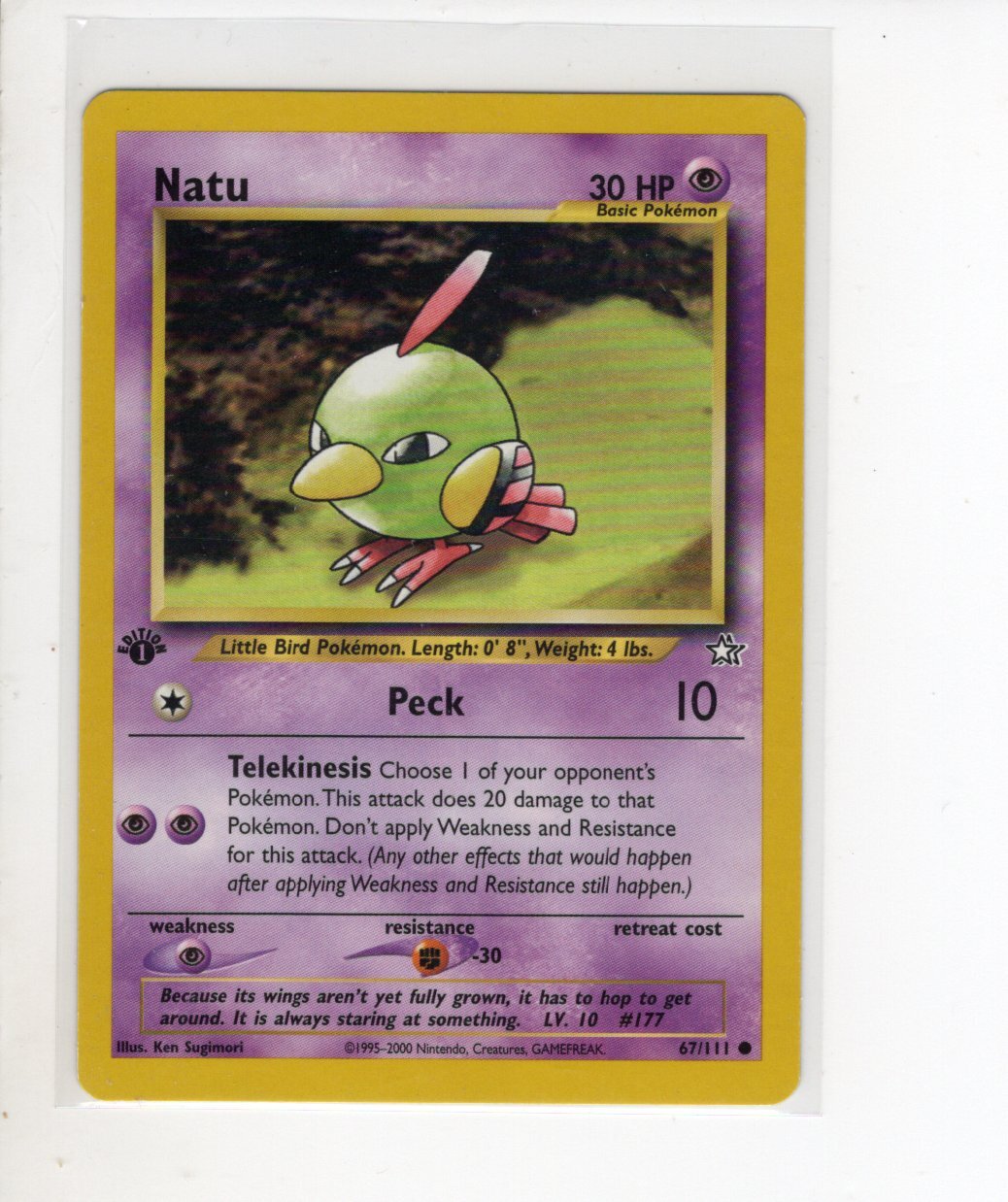NATU 1ST EDITION NEO GENESIS SET POKEMON CARD 69/111 LP 
