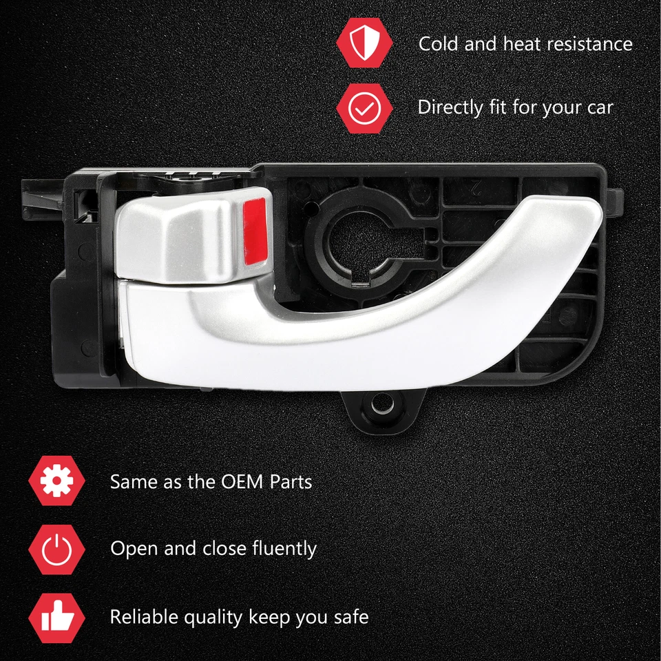 Front Left Interior Door Handle For 2006-2007 Hyundai Sonata Driver Side Silver - Image 2 of 4