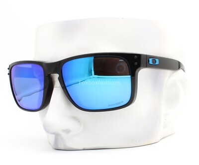 Oakley Holbrook OO9102-F555 Sunglasses Polished Black Prizm Sapphire w/Pouch