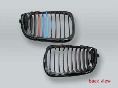 Black M-Color Front Hood Grille PAIR fits 2002-2005 BMW 3-Series E46 4-DOOR - Picture 2 of 2