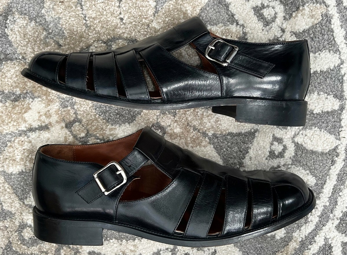 BRASSBOOT Men’s Sandals Fisherman BLACK Leather Shoes SZ 10M Made In Spain Fisherman sandals PESCA - Shop Online at BEIGE | BROWN main image 4
