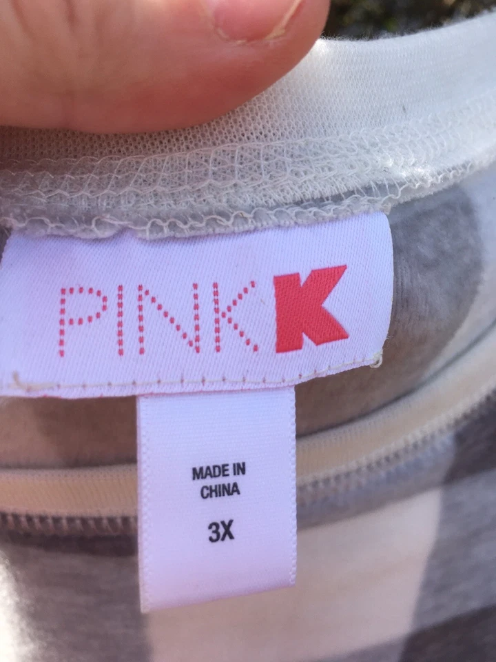 Розовый женщин 3 X очень мягкий бархат клетку стиль серый белый пижамы гостиной Топ брюки  - Изображение 3 из 4