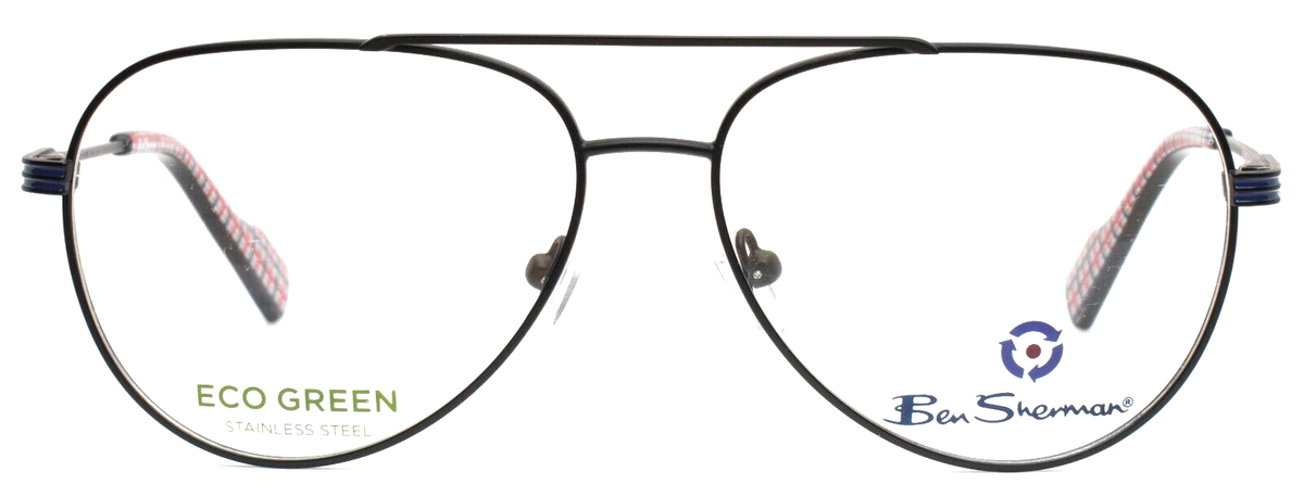 Ben Sherman Aviator C01 Black/Grey Authentic Eyeglasses 53-17-145 BEN SHERMAN Alexander C01 Black Mens Aviator Full Rim  main image 3