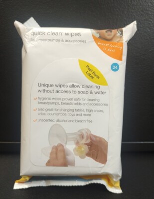 MEDELA QUICK CLEAN WIPES BREAST PUMP ACCESSORY CLEANING WIPE 24 PACK #87055