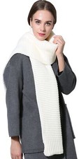 Thick Cable Knit Scarf for Women Men Chunky Warm Winter Wrap Unisex Shawl