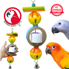 Bonka Bird Toys 2670 Bagel Ball Chew Interactive Forage Shred Parrot Cage Toy