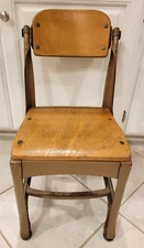 Rare VTG "Kansas Children's Rec. Home" Kindergarten School Chair -Wood/Metal EUC