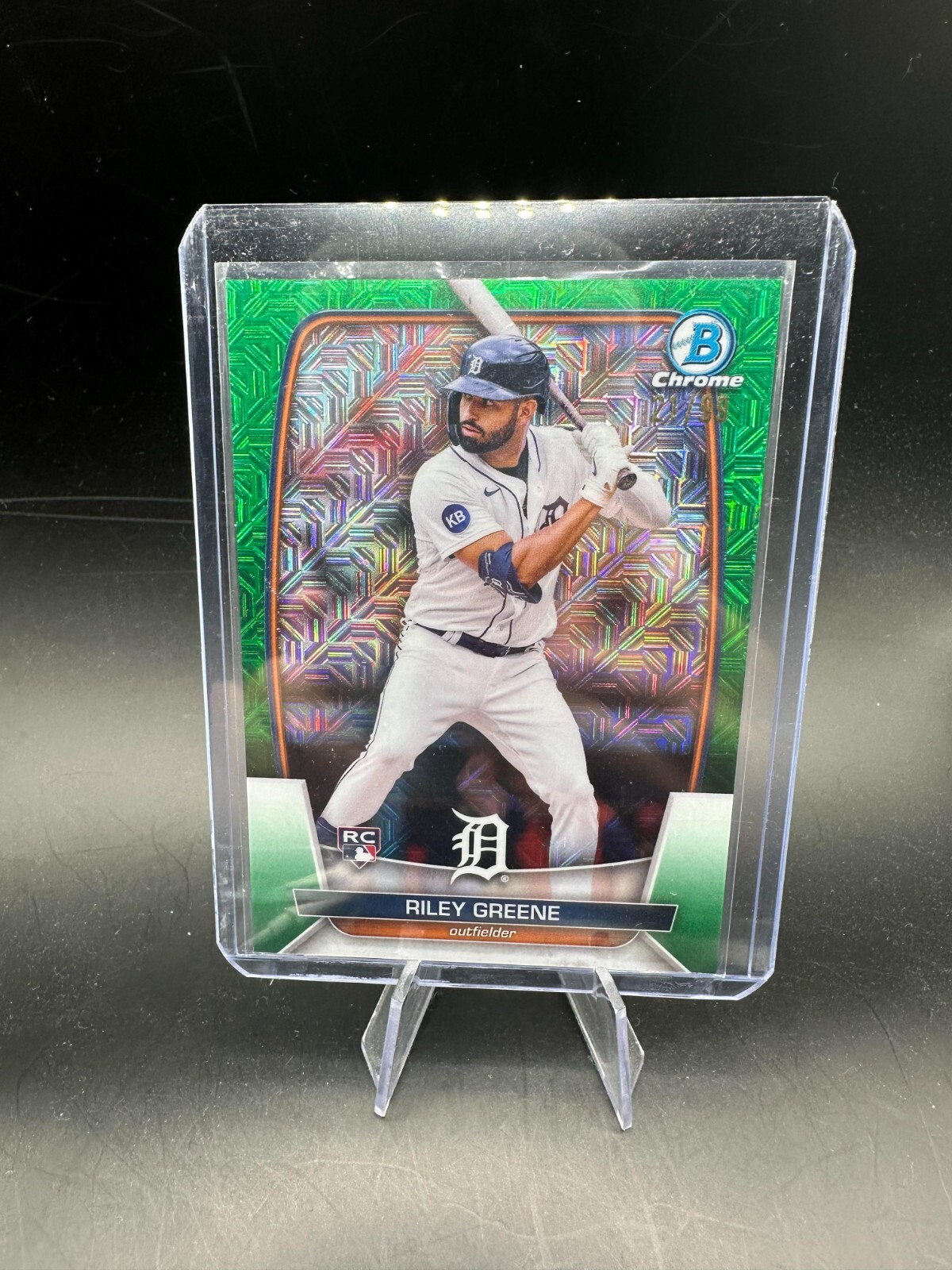 2023 Bowman Chrome Mega Box Riley Greene RC ROOKIE Green Refractor #/99 SP #90