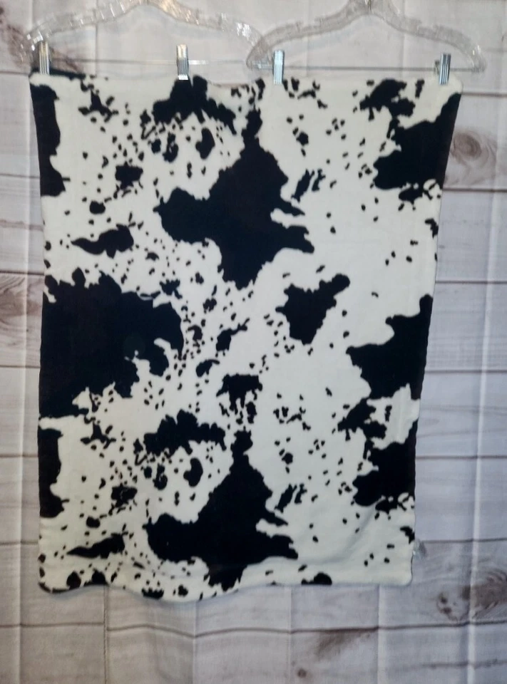 Детское одеяло головастики коричневый и белый коровий анималистический принт шерпа - Изображение 2 из 4