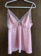 Victoria Secret Rosa Babydoll Detalle Encaje Lencería Ropa de Dormir Intima Talla XL