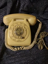 Vintage Automatic Electric Off White Rotary Desk Desktop Phone Telephone Retro