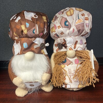 Gnome Stuffed decorations  But First Coffee Set