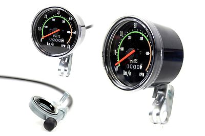 Speedometer 80mm Analogue 28 Inch Bike Retro Look KM/H RPM Speedometer Computer