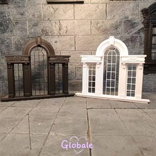 1/12 Ma&szlig;stab Miniatur Puppenhaus Gotische T&uuml;r Fenster Unbemalt Resin M&ouml;bel